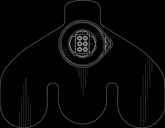 Line drawing of the sensor, electrode exposed